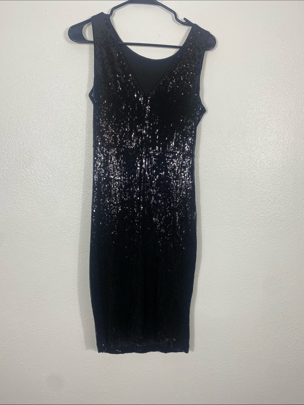Taylor Black Sequin Twist-Detail Midi Dress Size 4 - Picture 5 of 16